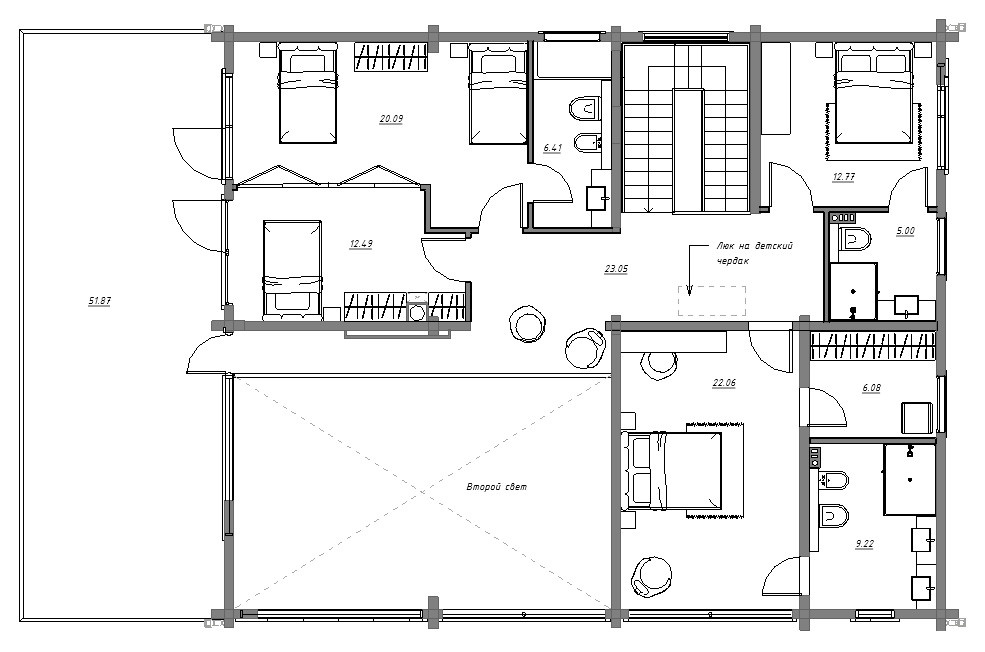 Двухэтажный дом из клееного бруса