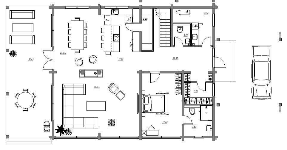 Двухэтажный дом из клееного бруса