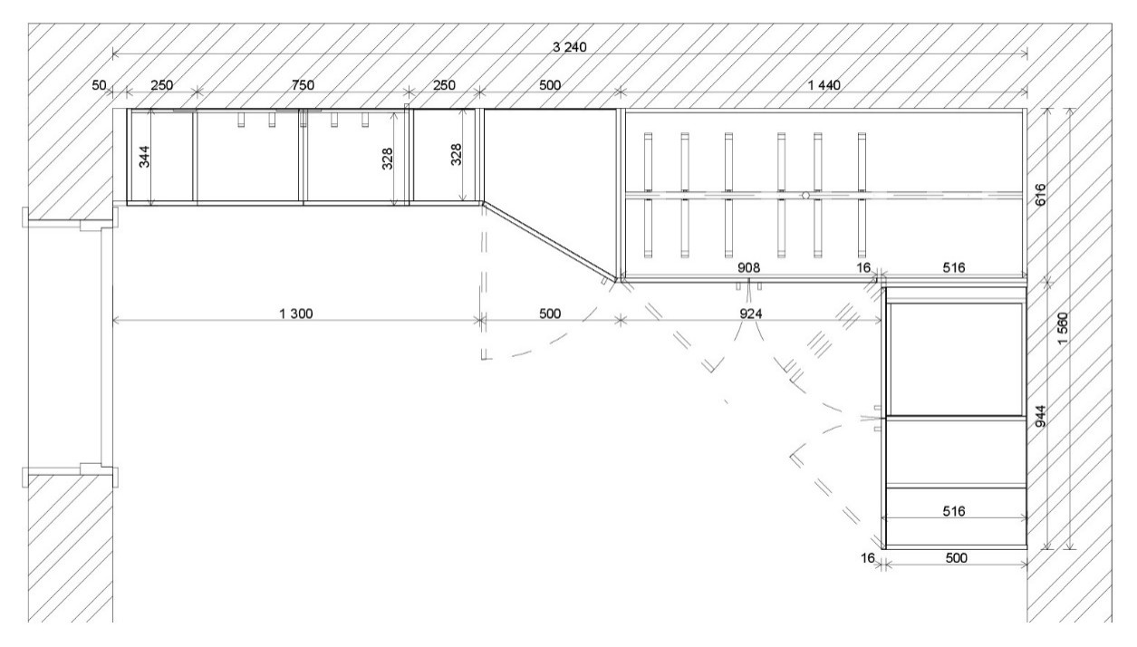 Шкаф угловой эскиз