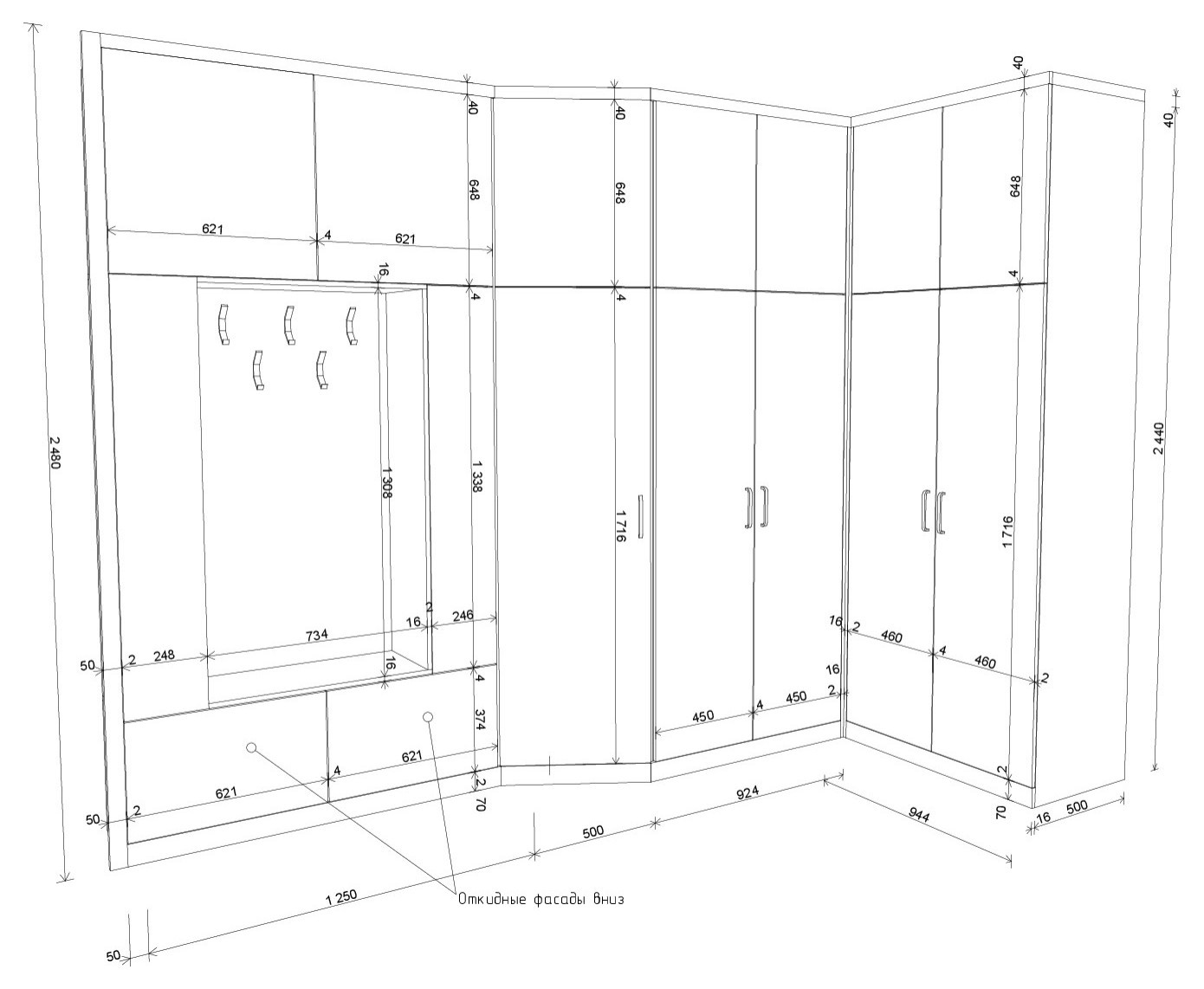 Шкаф угловой эскиз
