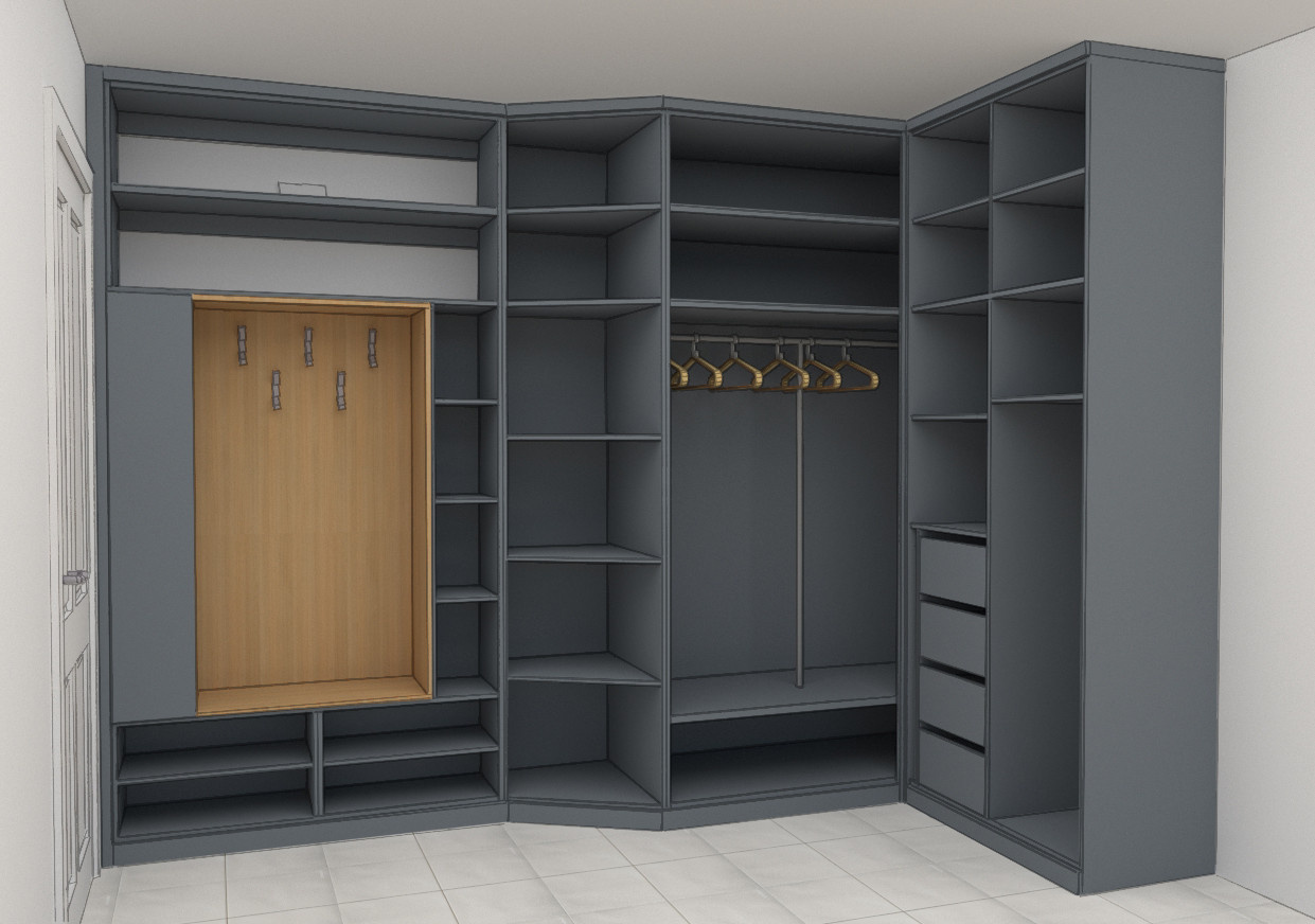 Шкаф угловой визуализация