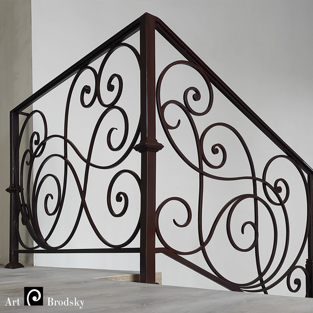 Легкие кованые перила для лестницы