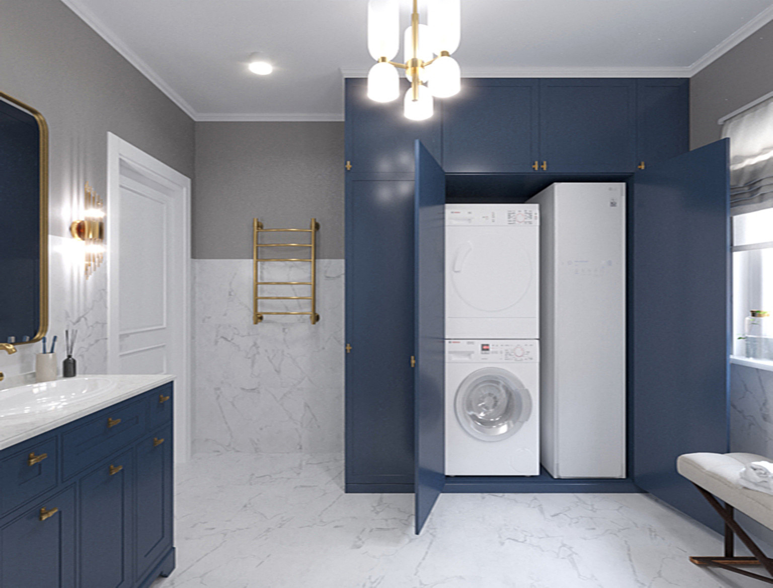 Санузел с постирочной