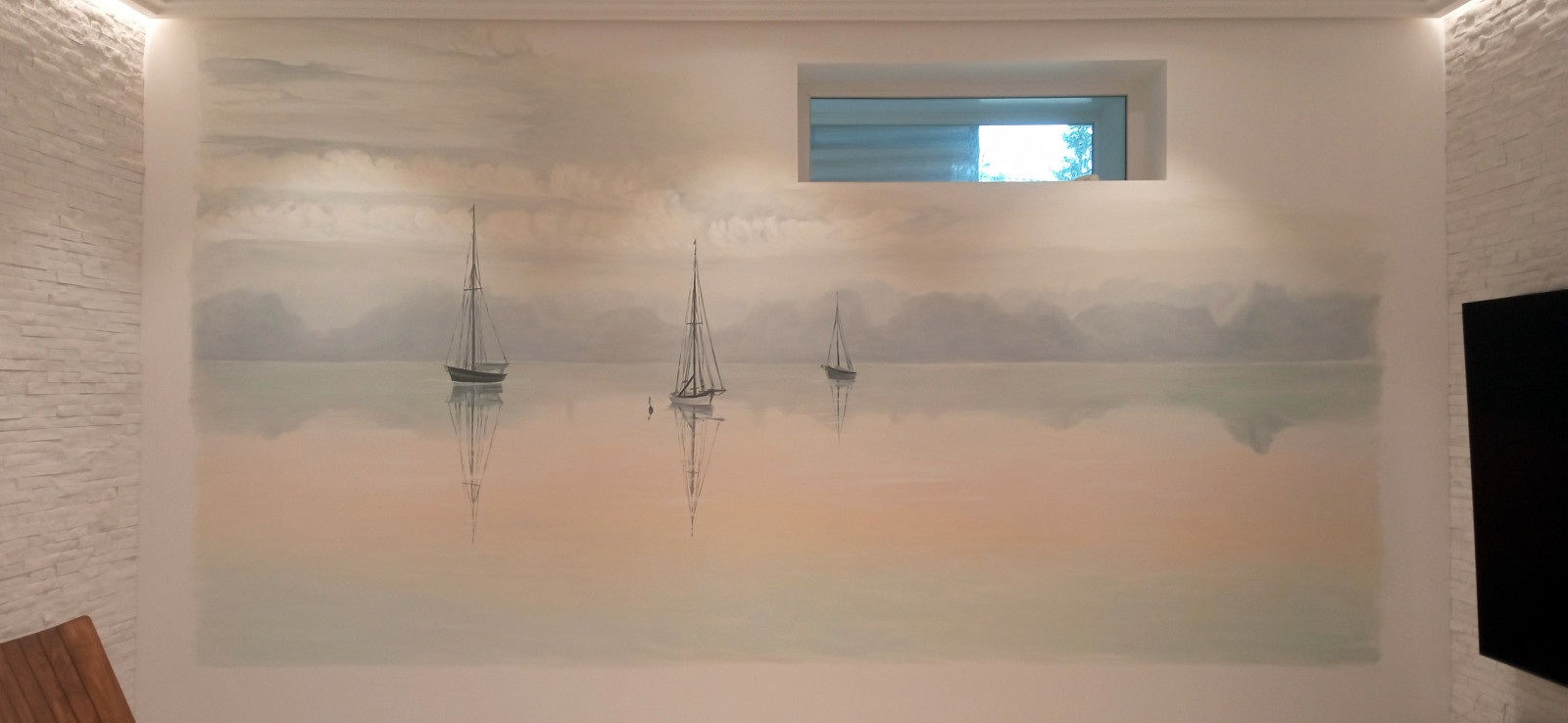 Роспись в интерьере "Тихая гавань"