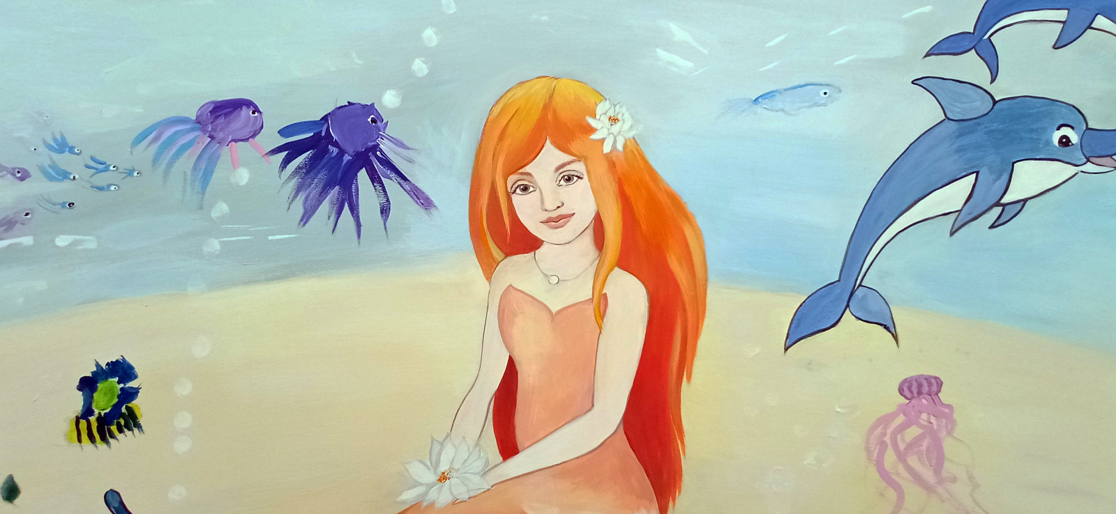 Роспись в интерьере "Приморский городок"