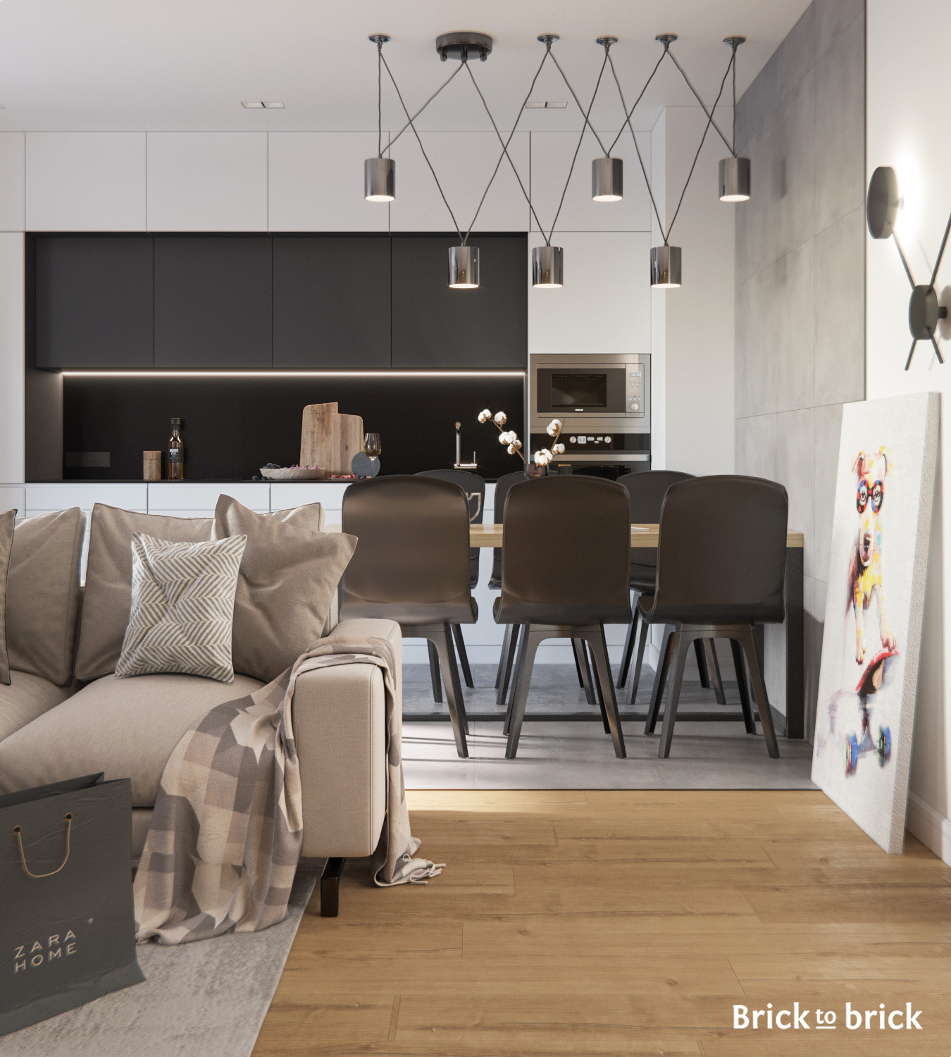 Квартира в современном стиле (70 м2)