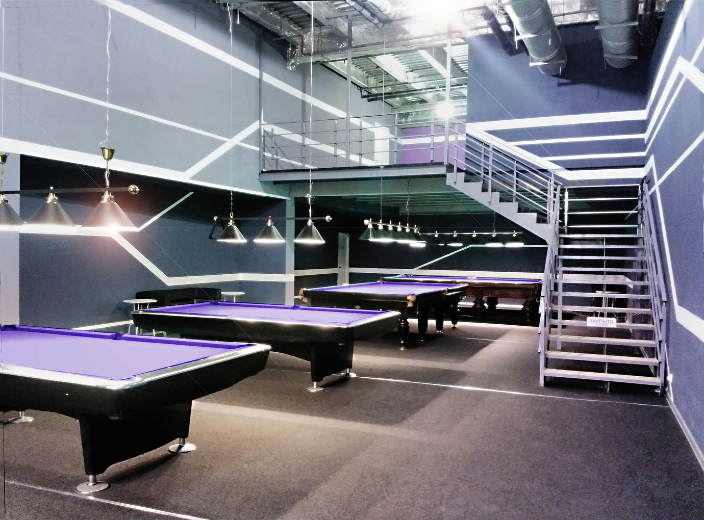 Обложка проекта: Развлекательный центр "ОРИОН". Реализованный дизайн интерьера. Бильярдная, кафе