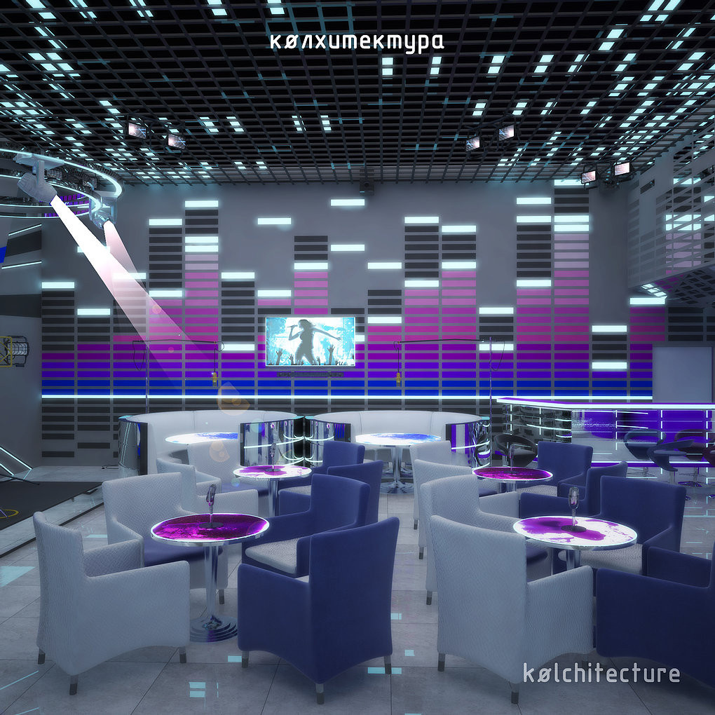 Развлекательный центр "ОРИОН". Реализованный дизайн интерьера. Караоке-бар