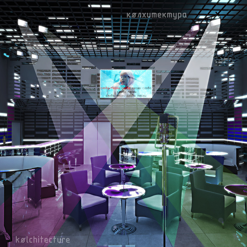Развлекательный центр "ОРИОН". Реализованный дизайн интерьера. Караоке-бар