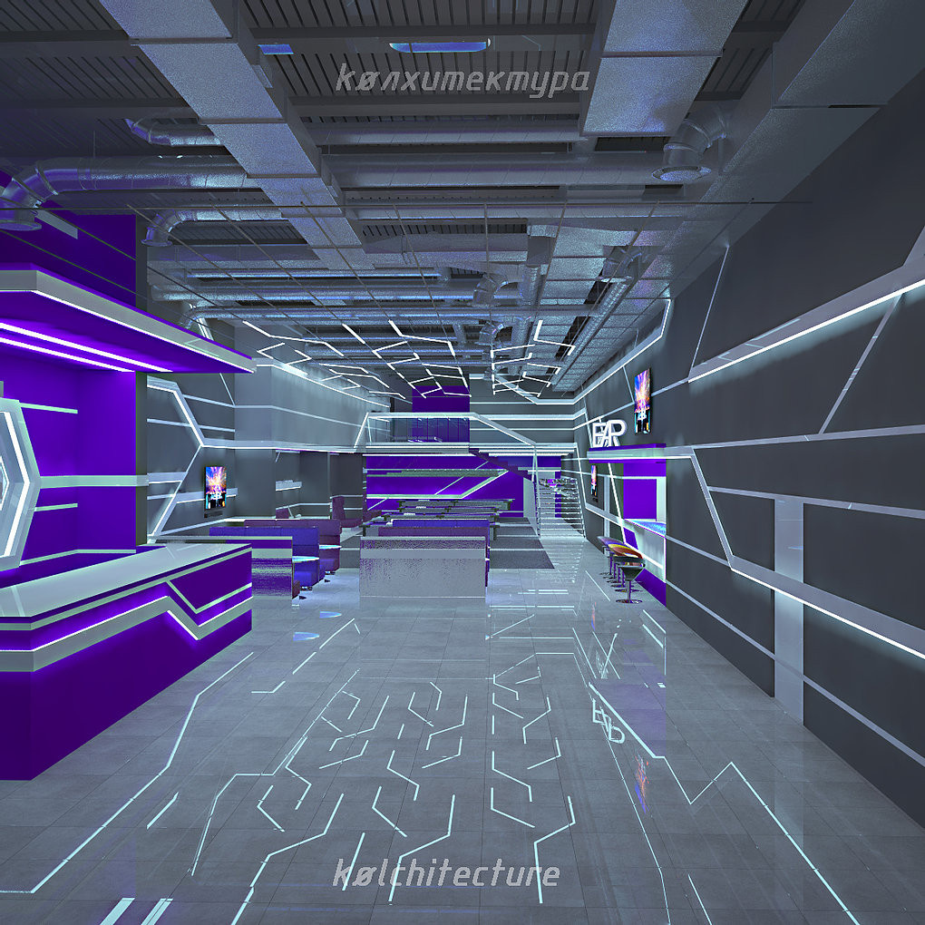 Обложка проекта: Развлекательный центр "ОРИОН". Реализованный дизайн интерьера. Караоке-бар