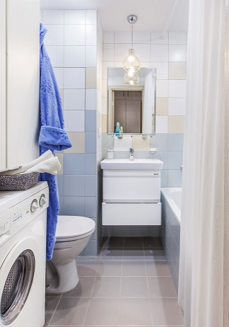 Ванная в квартире однушке П-44