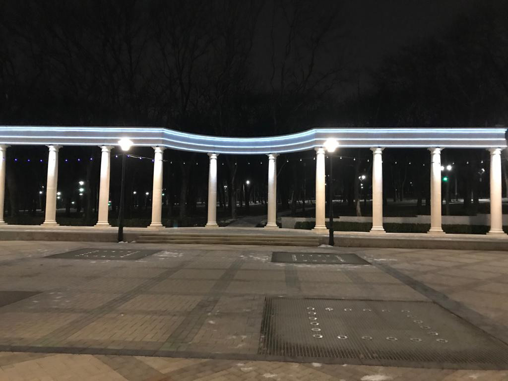 Архитектурная подсветка колоннады г Ессентуки
