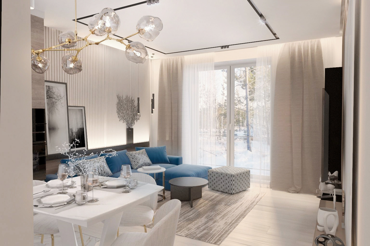 Квартира в современном стиле 65 м.кв.
