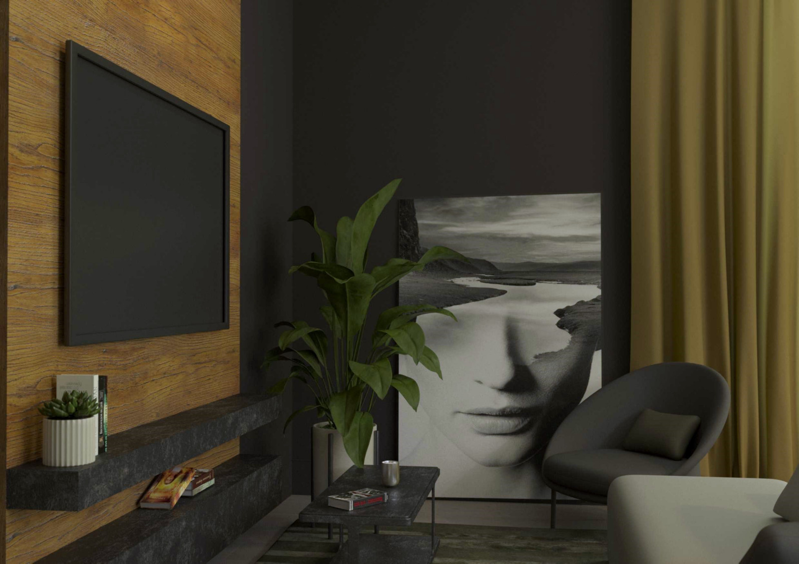 Проект гостинной  загородного дома