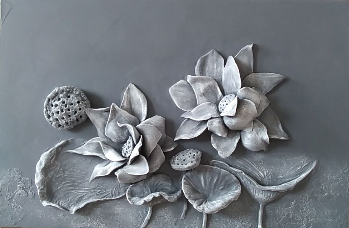 Обложка проекта: Панно с барельефом Лотосы 2