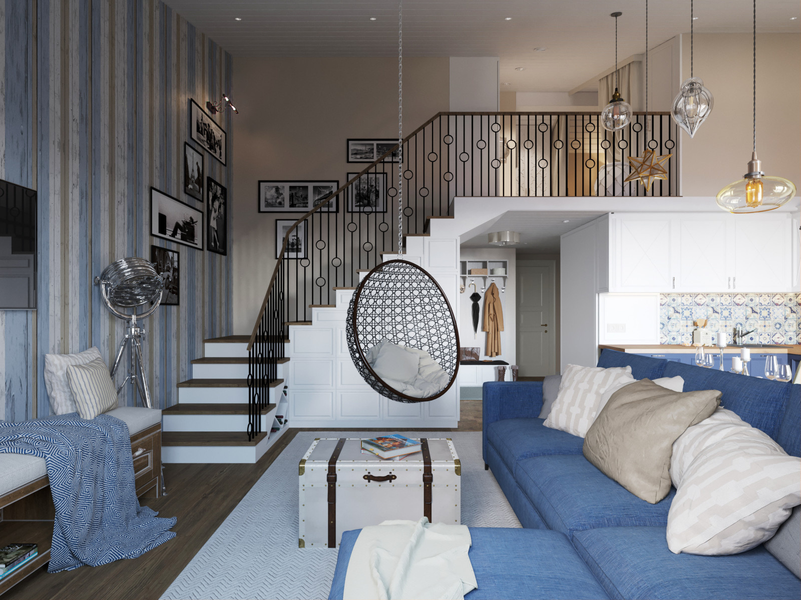 Воздушный лофт. ЖК Валентиновка парк. Двухуровневая квартира, 70 кв.м.