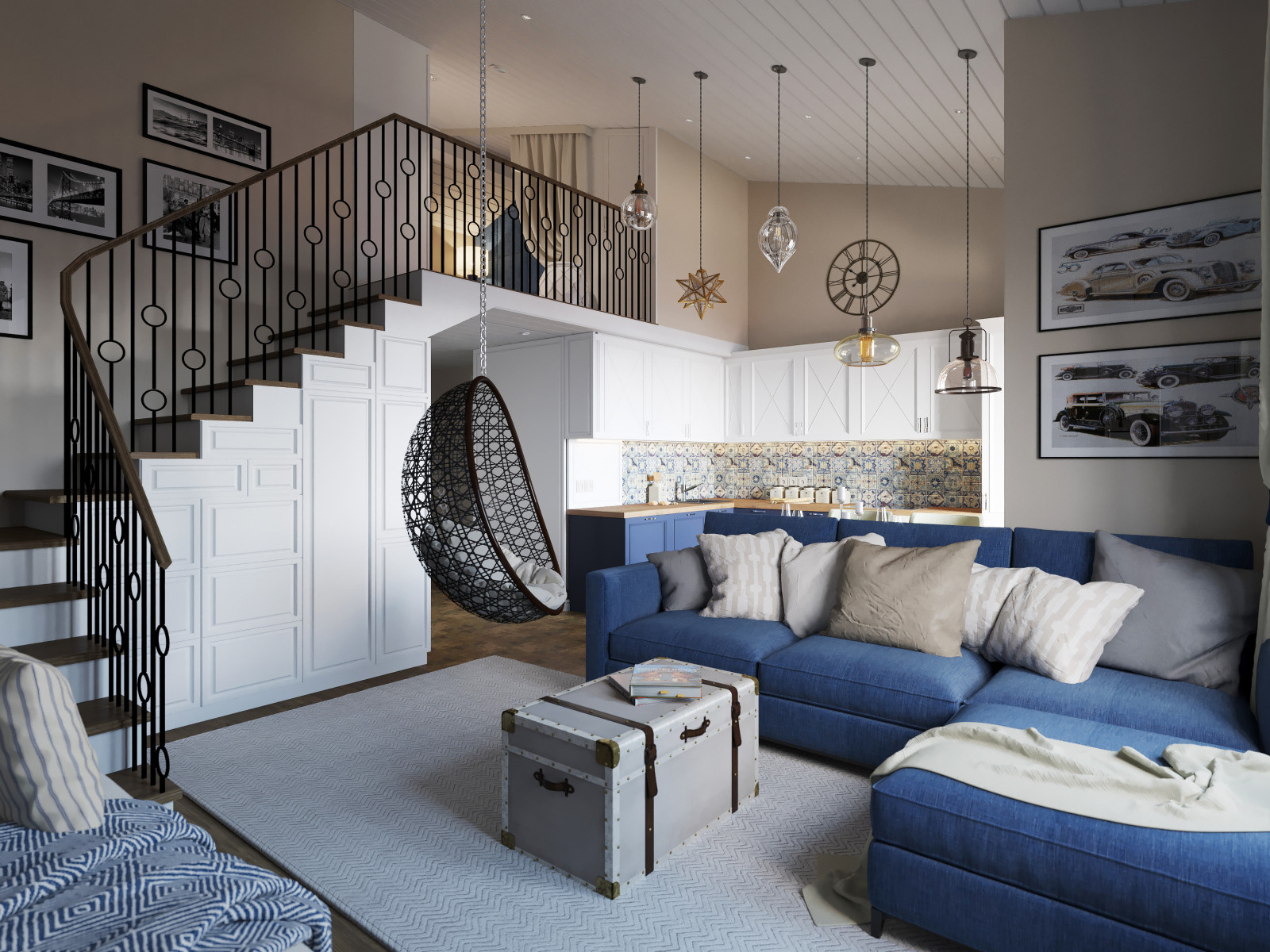 Воздушный лофт. ЖК Валентиновка парк. Двухуровневая квартира, 70 кв.м.