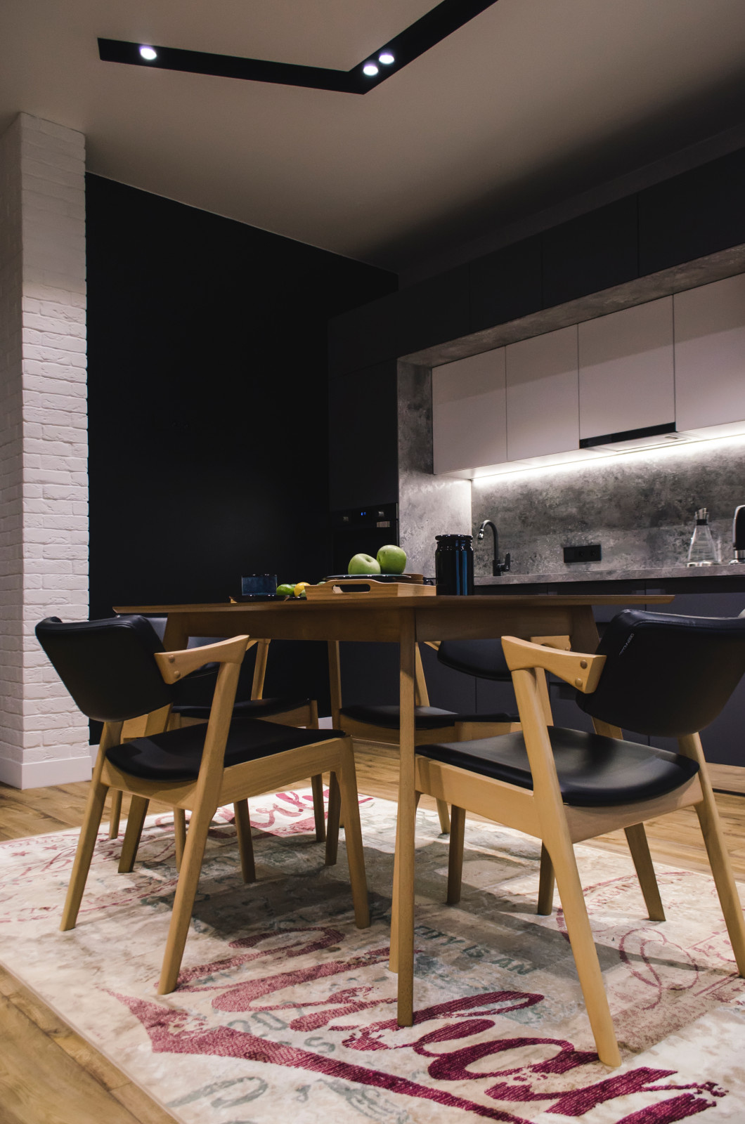 Monochrome apartments for young man on 24th floor