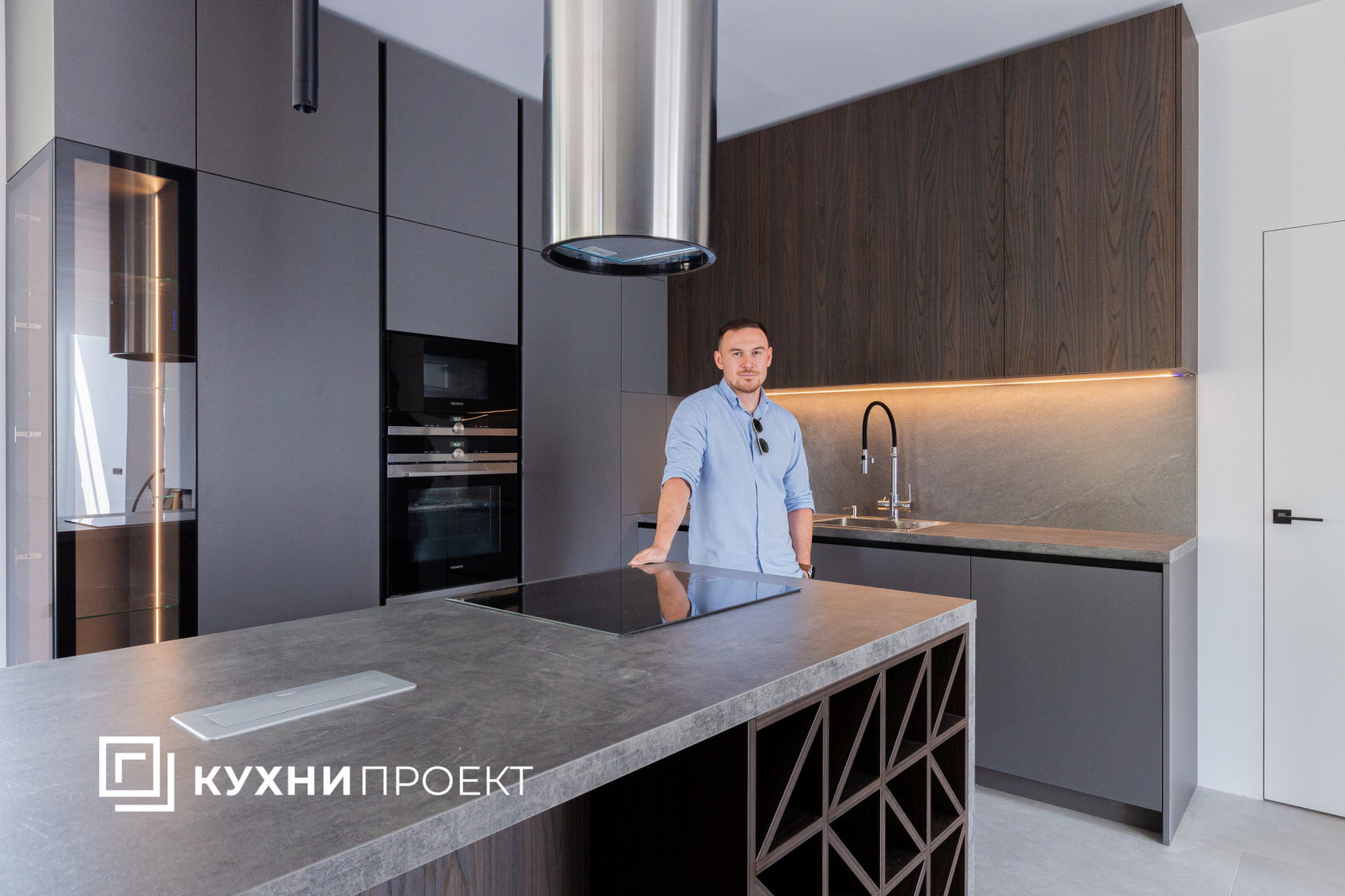 Стильная кухня с островом в современном стиле (реальные фото)