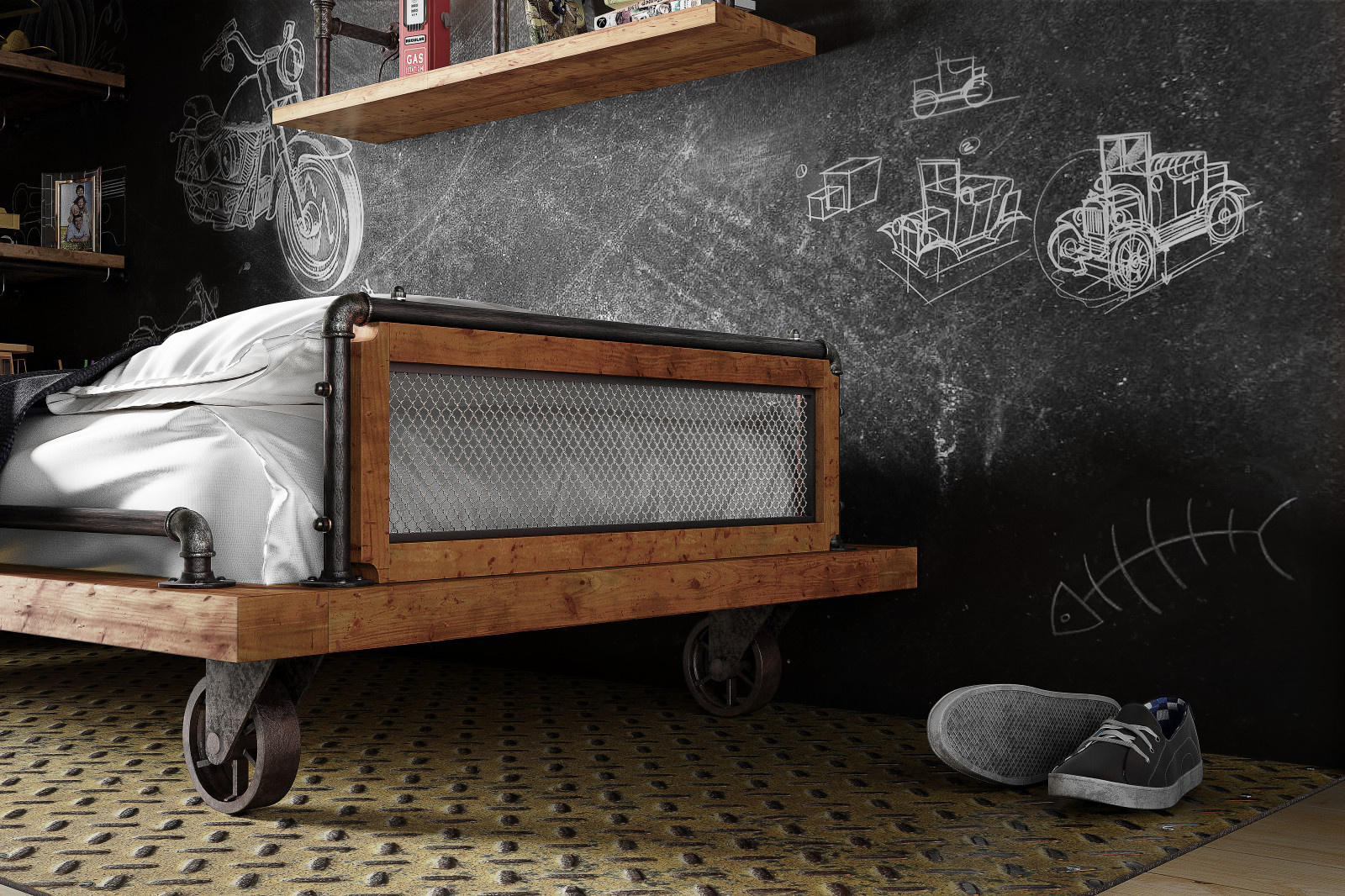 Дизайн детской комнаты в стиле лофт