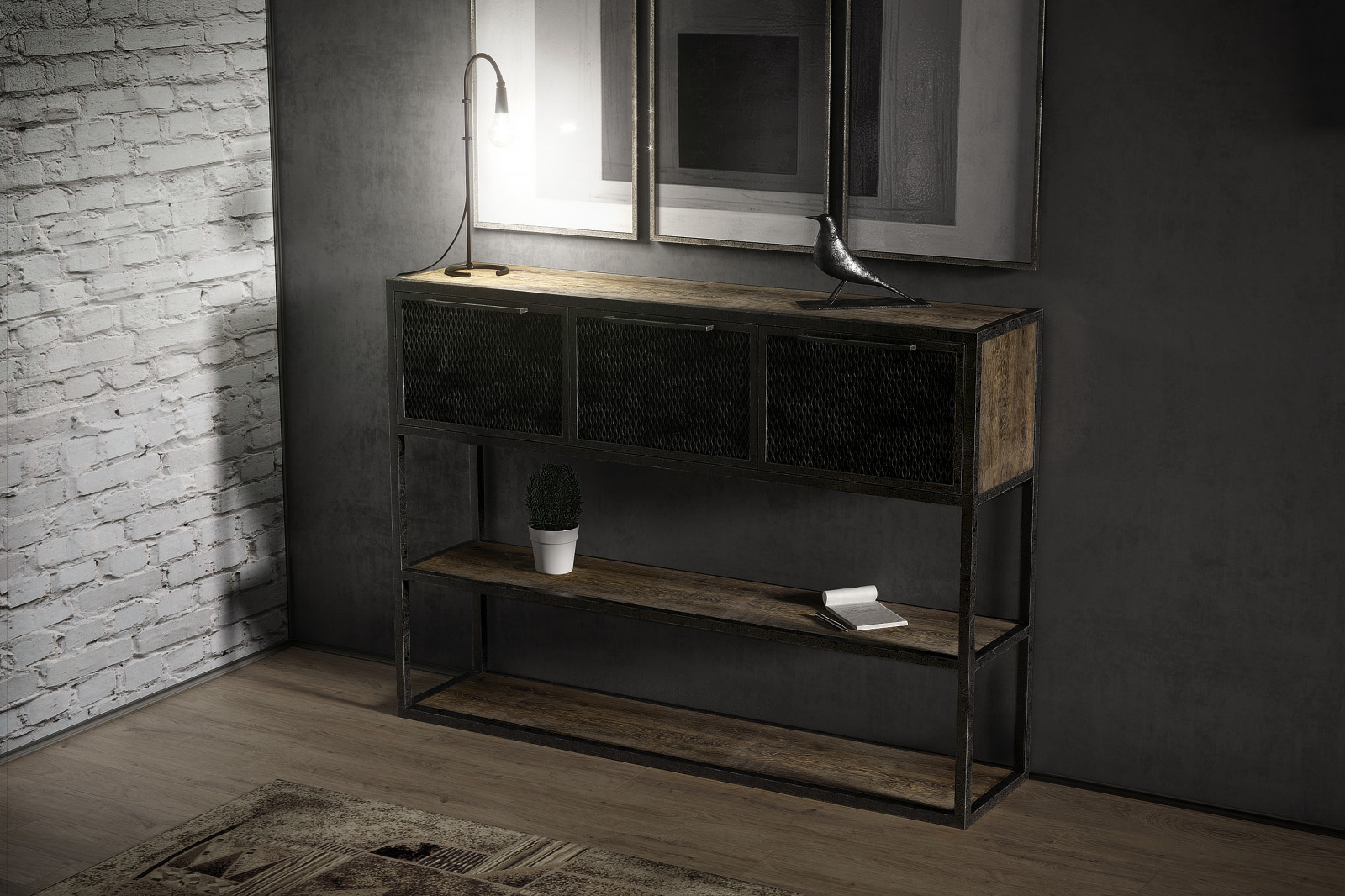 Мрачная и брутальная квартира лофт