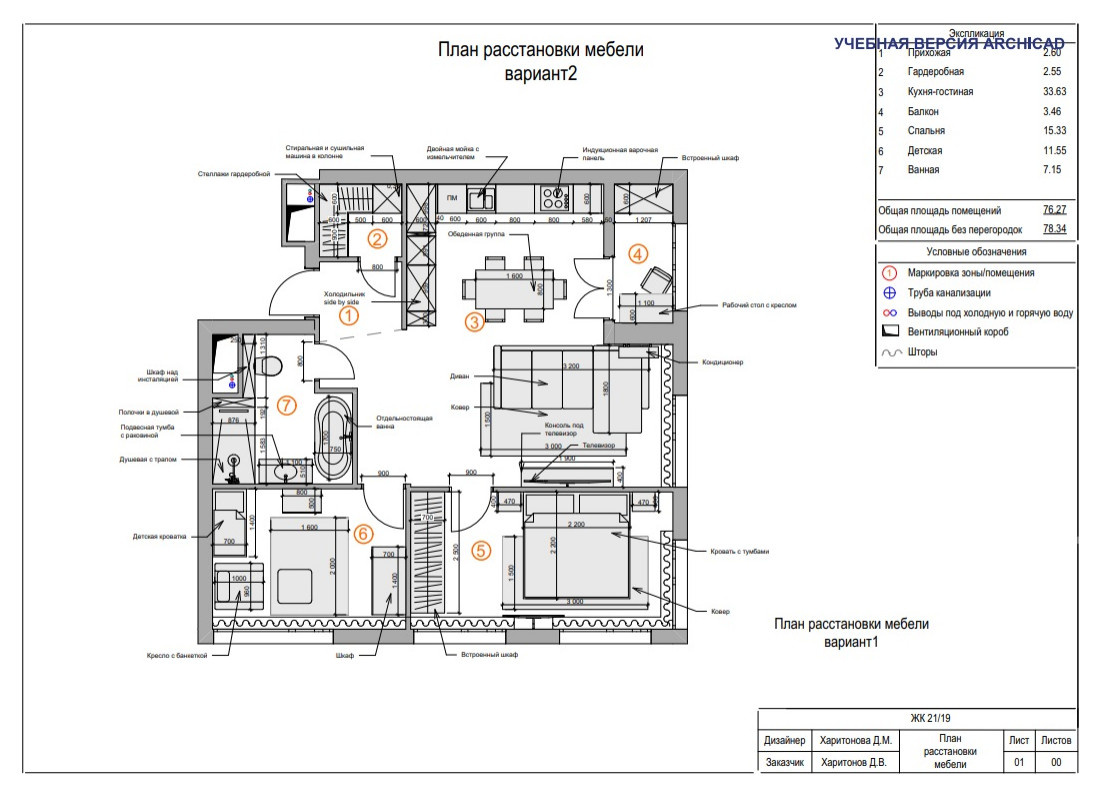 ЖК Кварталы 21/19 75 кв.м.