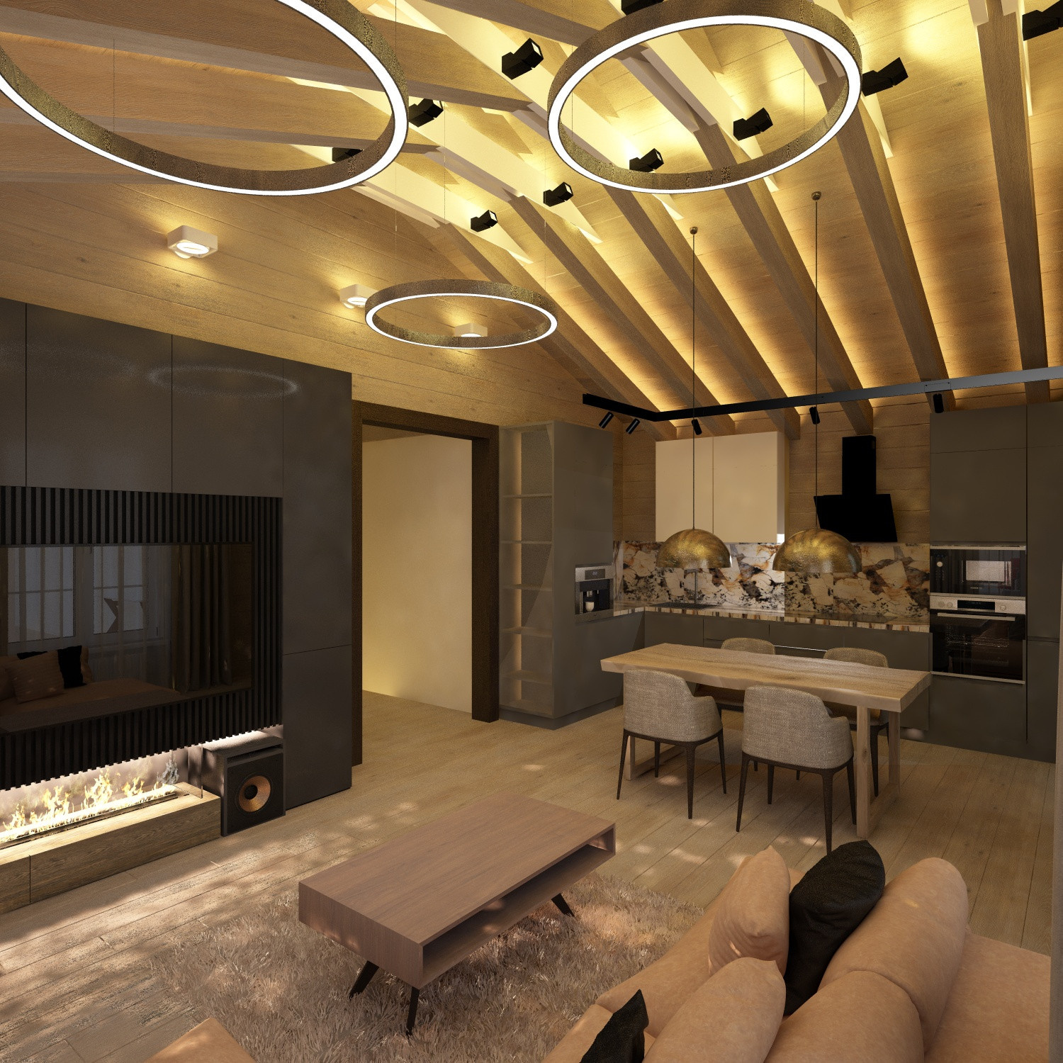 Кухня-Гостиная в доме