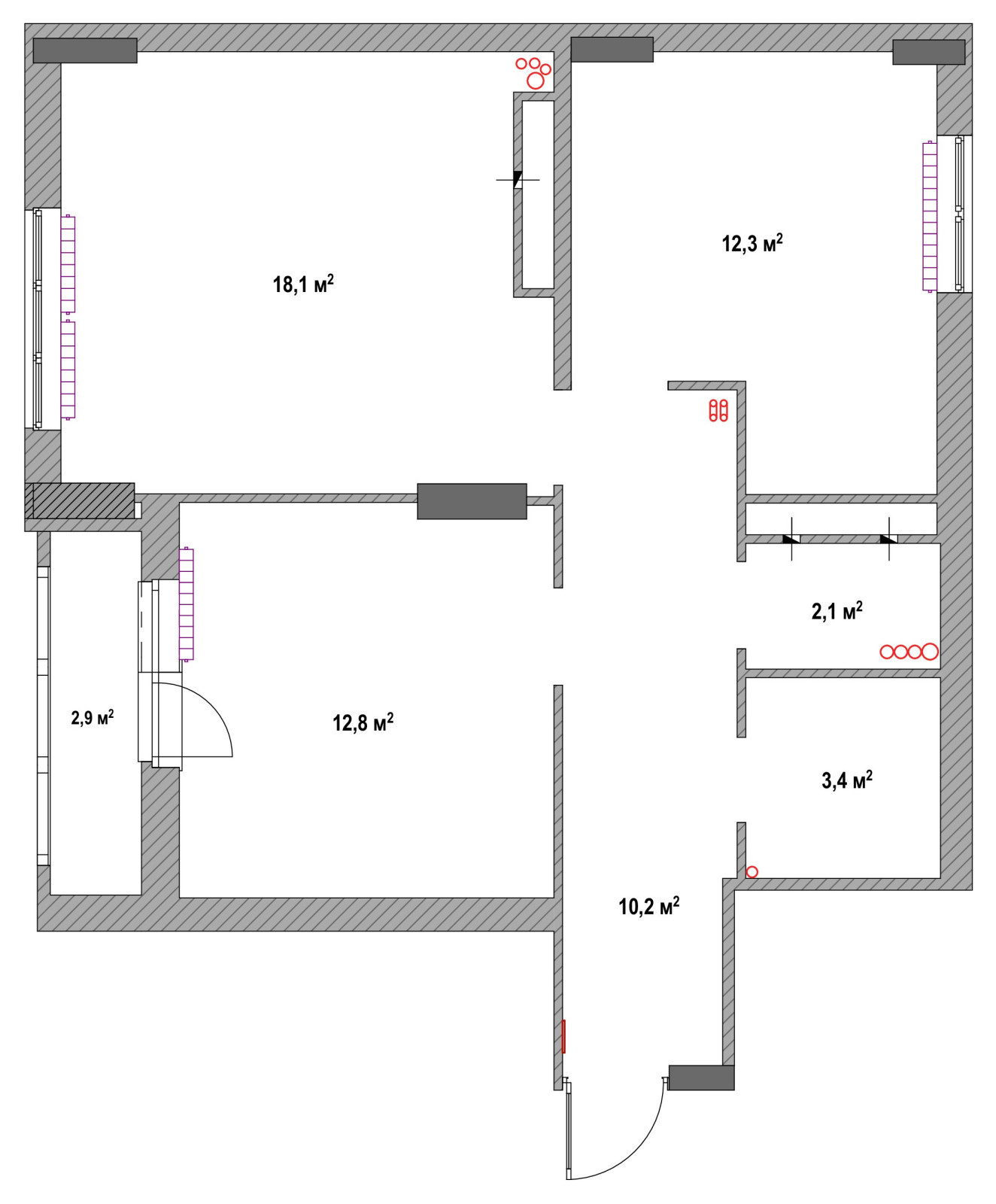 Квартира в ЖК Олимпийский 60 м2