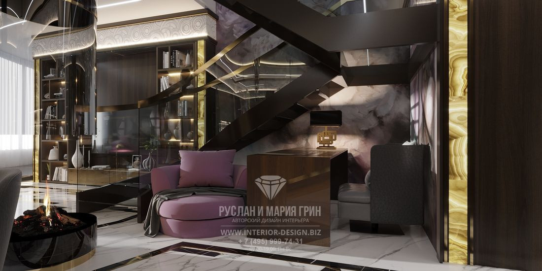 Дизайн элитной двухуровневой квартиры