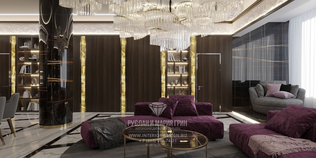 Дизайн элитной двухуровневой квартиры