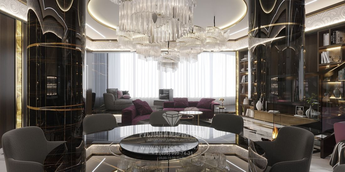 Дизайн элитной двухуровневой квартиры