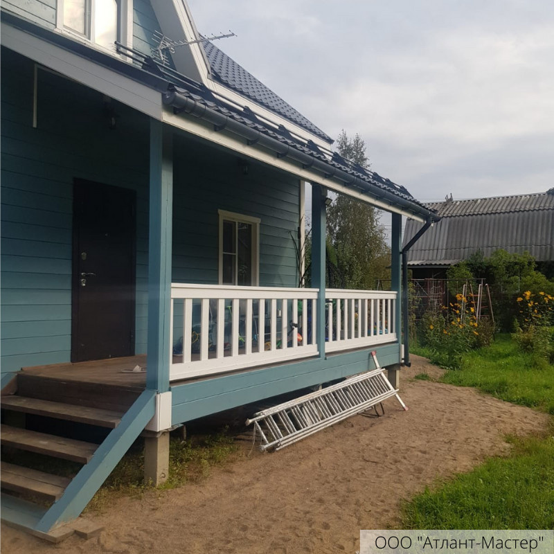 Монтаж водостока и снегозадержания