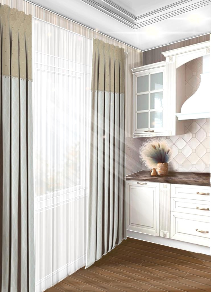 Подбор штор для кухни-столовой.