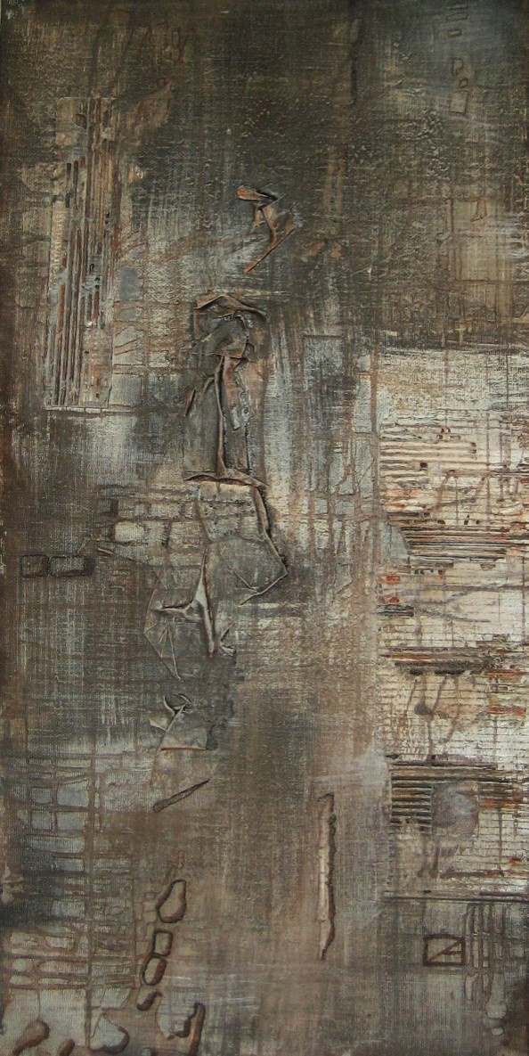 "Рустика в серых тонах" холст акрил 1-я часть