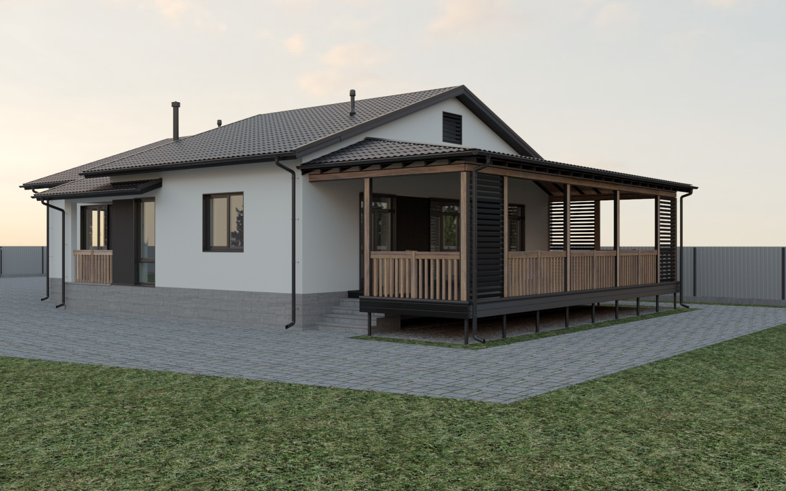 Проект одноэтажного дома 140м.кв.