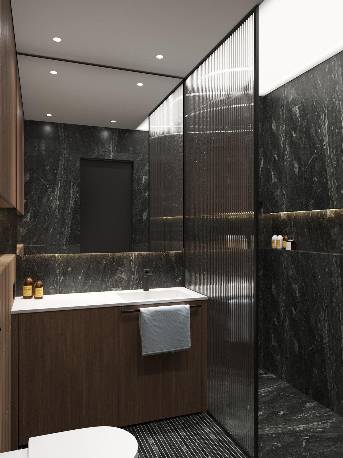 Санузел в темных тонах