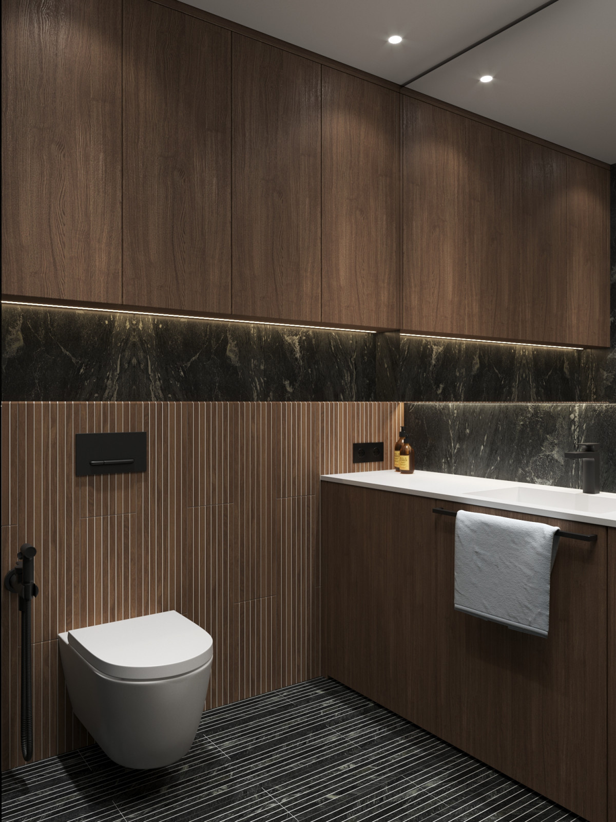 Санузел (вид на инсталляцию и раковину)