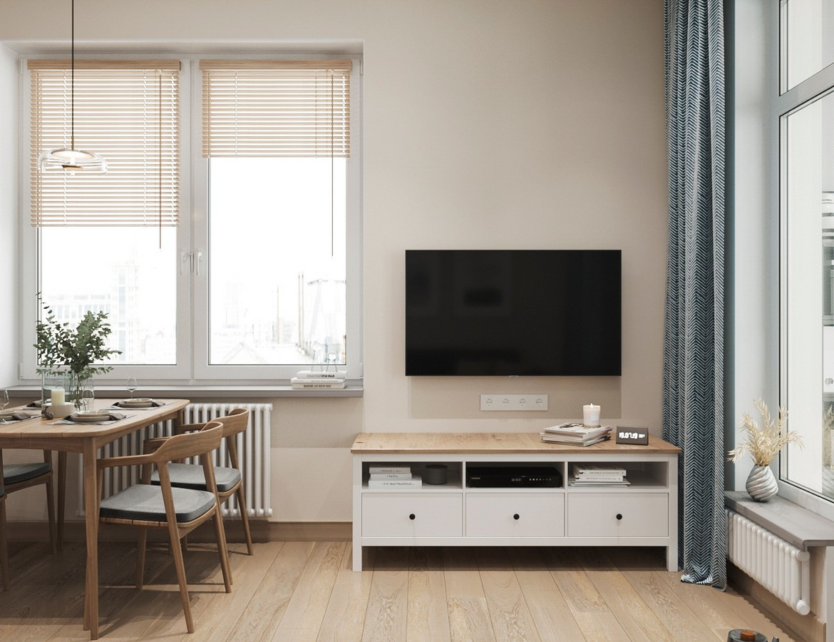 Дизайн двухкомнатной квартиры 58 м2