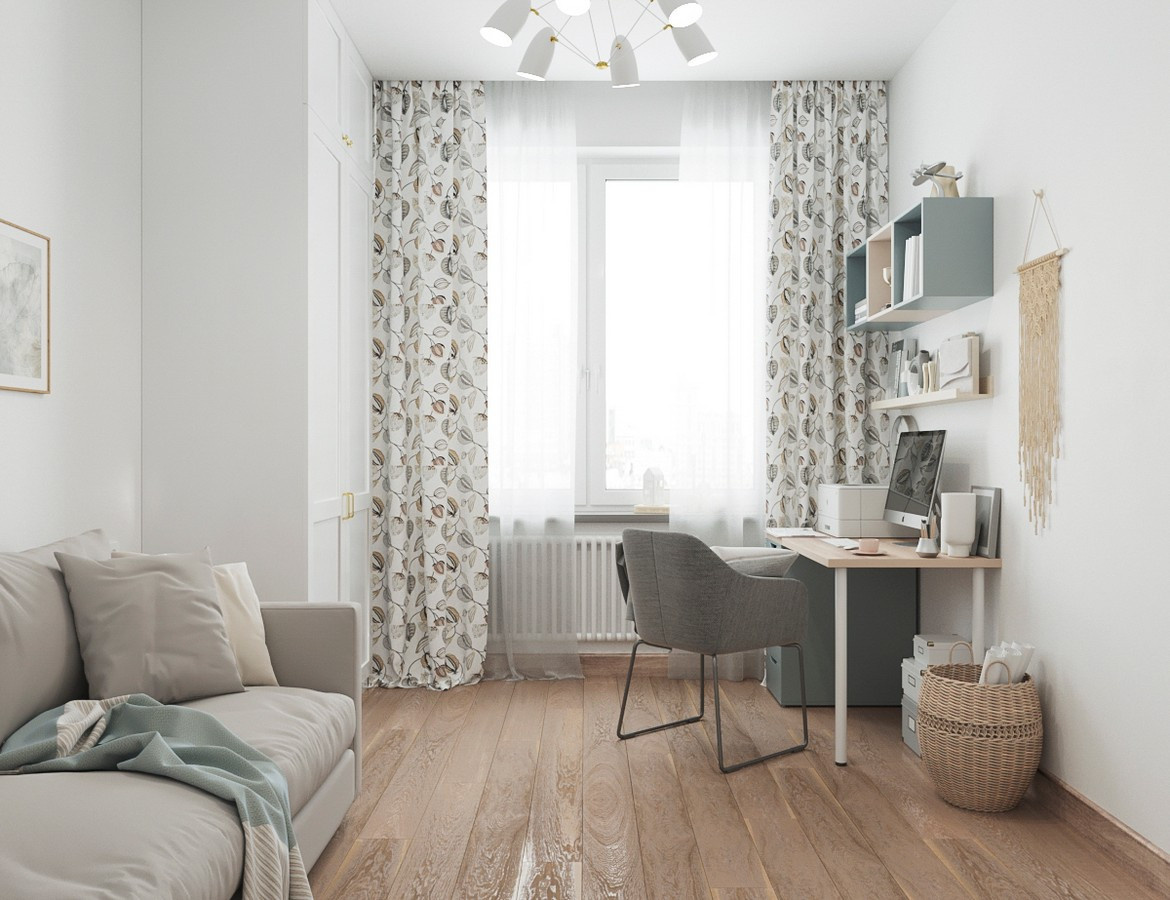 Дизайн двухкомнатной квартиры 58 м2