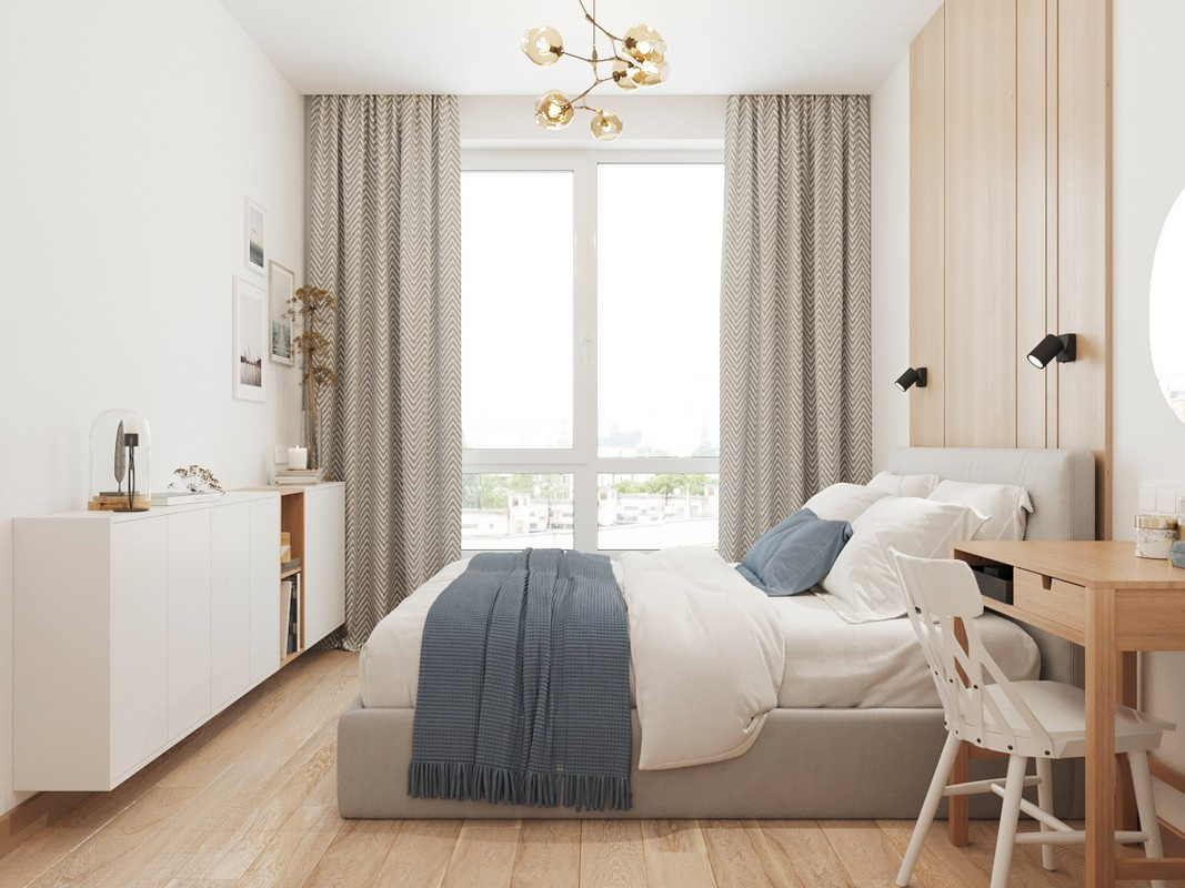 Дизайн двухкомнатной квартиры 58 м2