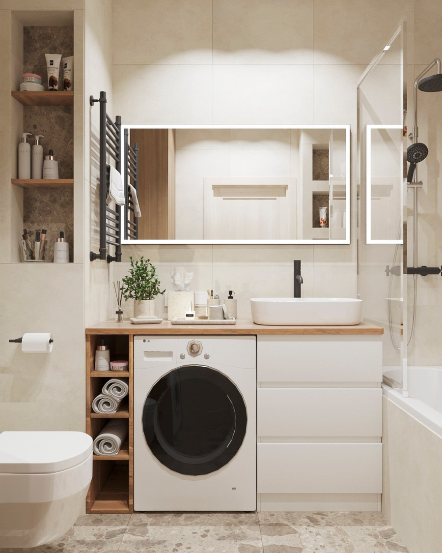 Дизайн двухкомнатной квартиры 58 м2