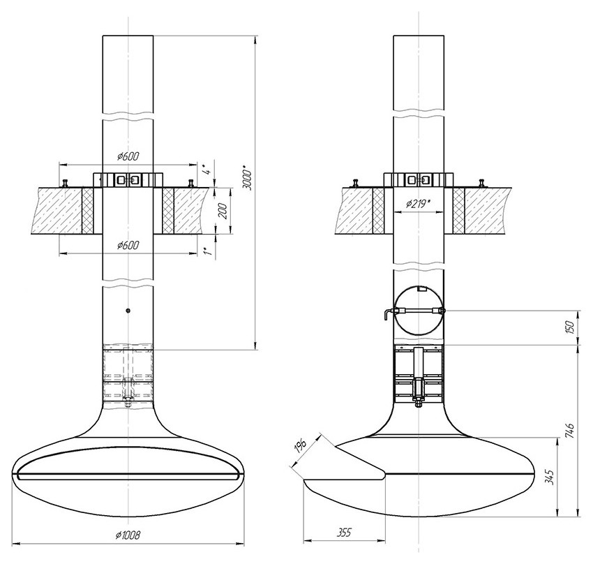 Подвесной камин LOFT-03