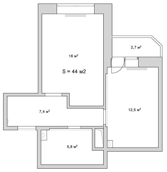 Квартира в ЖК "Любимое Домодедово" 44 м²