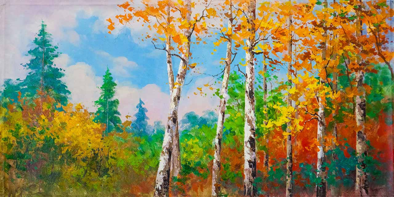 Золотые березы. Осенний пейзаж