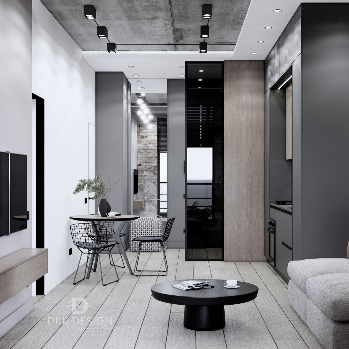 "Мужской характер" современная квартира под сдачу в ЖК "Рыбная деревня"