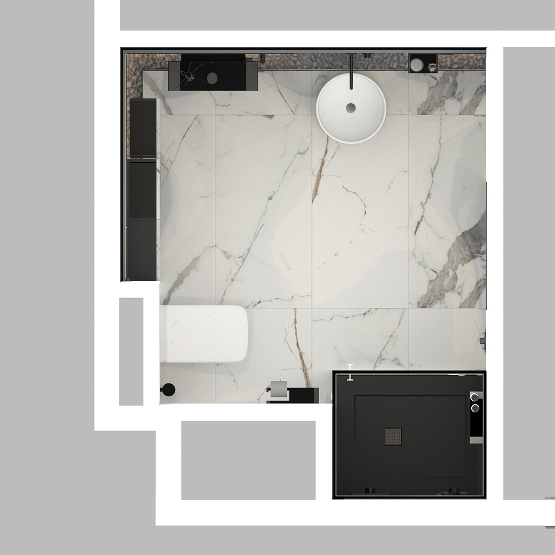 Ванная комната с цветотерапией