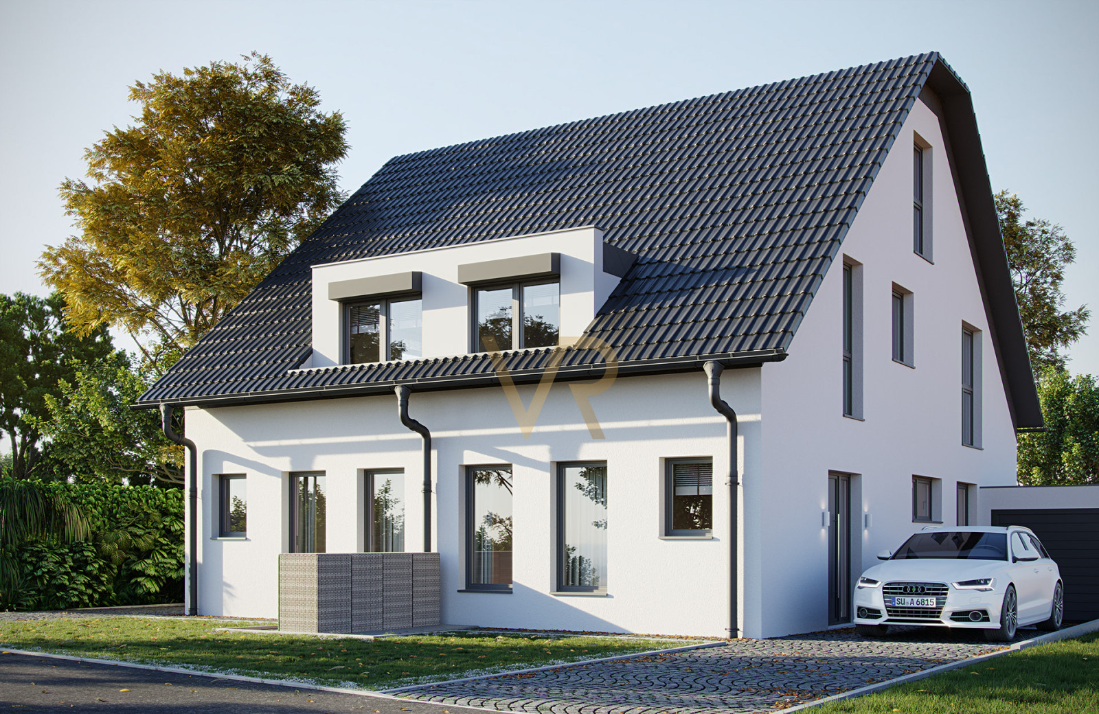 Hausvisualisierung mit Garage