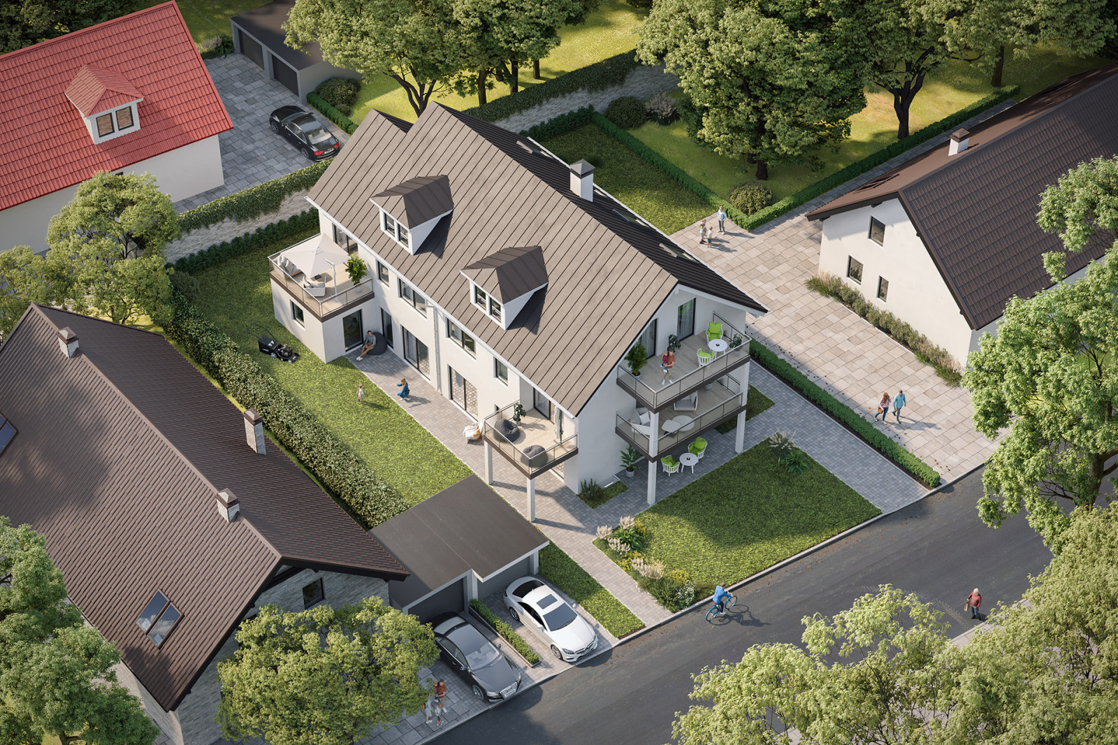 Errichtung von zwei Mehrfamilienhäusern mit Garage