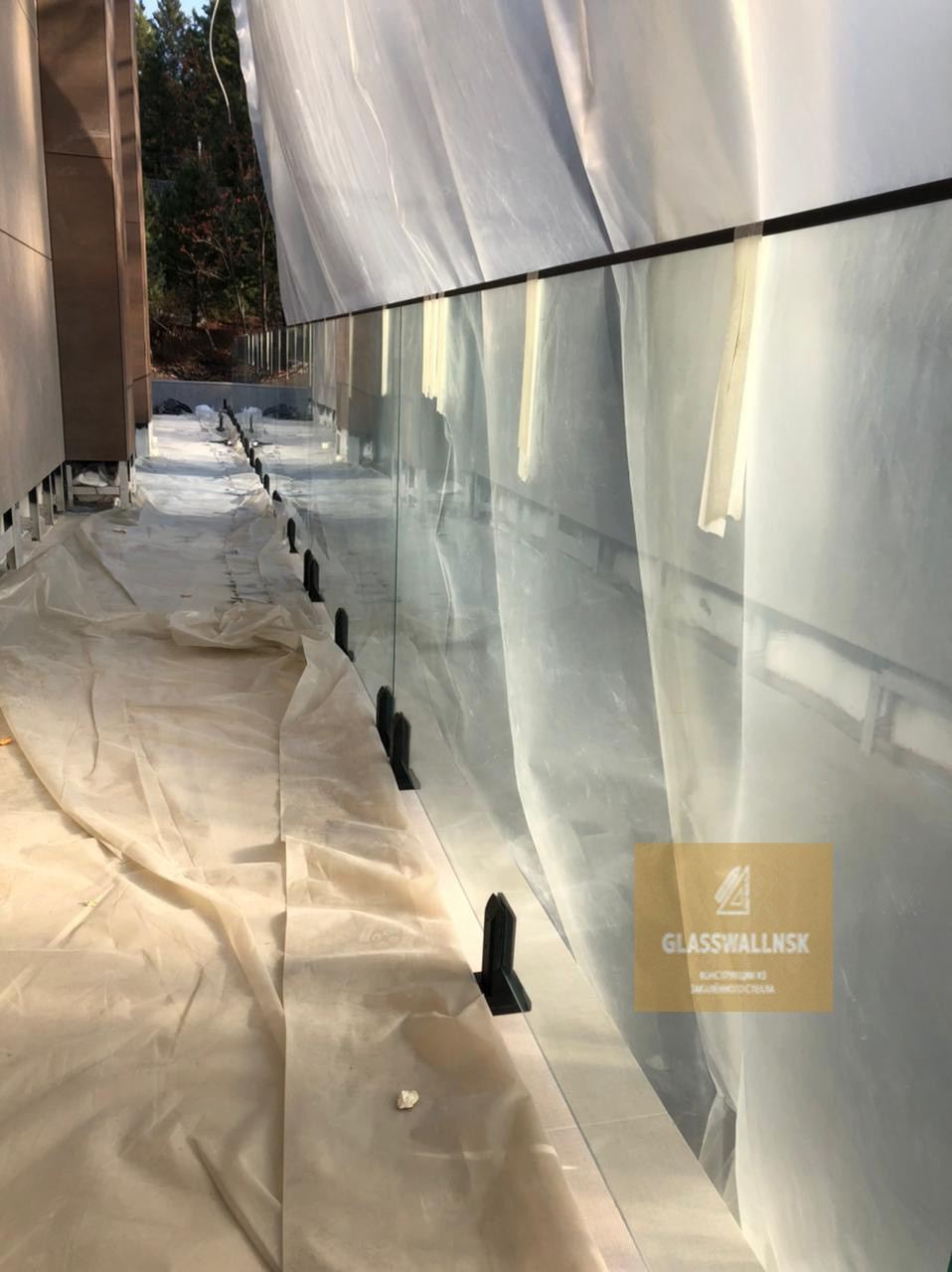 Стеклянное ограждение из закалённого триплекса