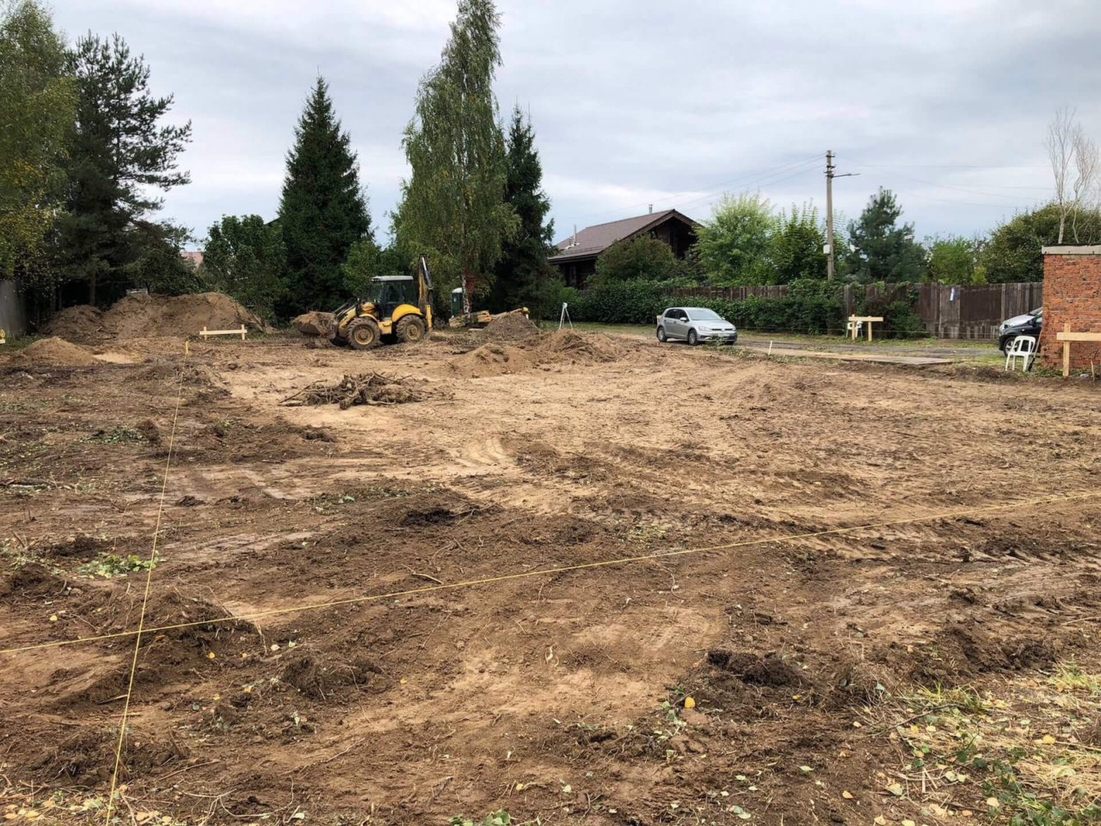 Разметка дома, земляные работы